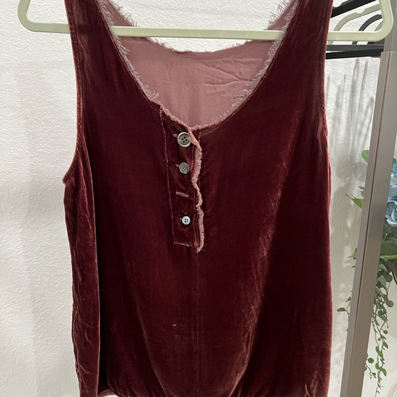 Raquel Allegra Velvet Tank Top - Deep Red Sz 0 (item A10) - Picture 1 of 8